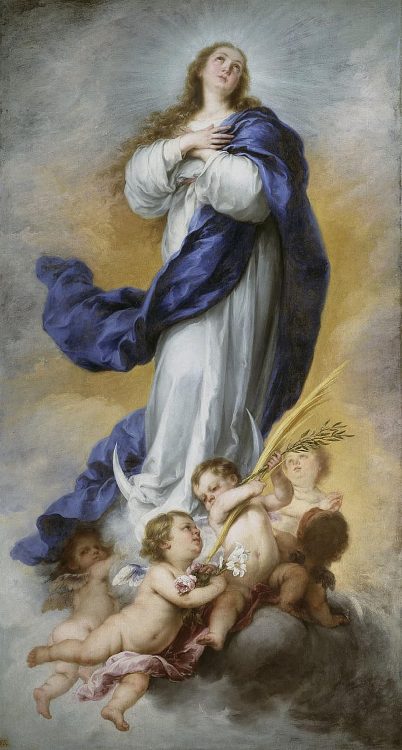 ARTXLXXBN Famous Print Painting Colorful Art Print Immaculate Conception by Bartolomé Esteban Murillo Canvas Art Decorations for Home Decor 60x90cm