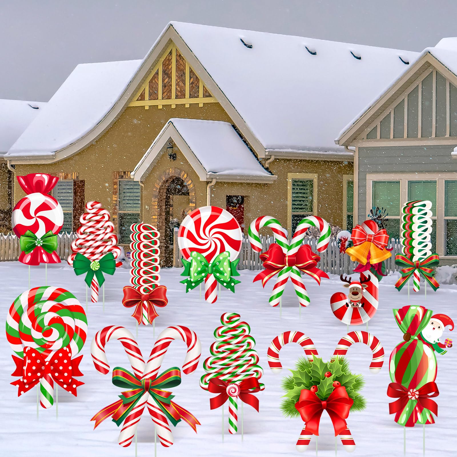 Lollipop Decorations For Outside Candy Cane Outdoor Christmas