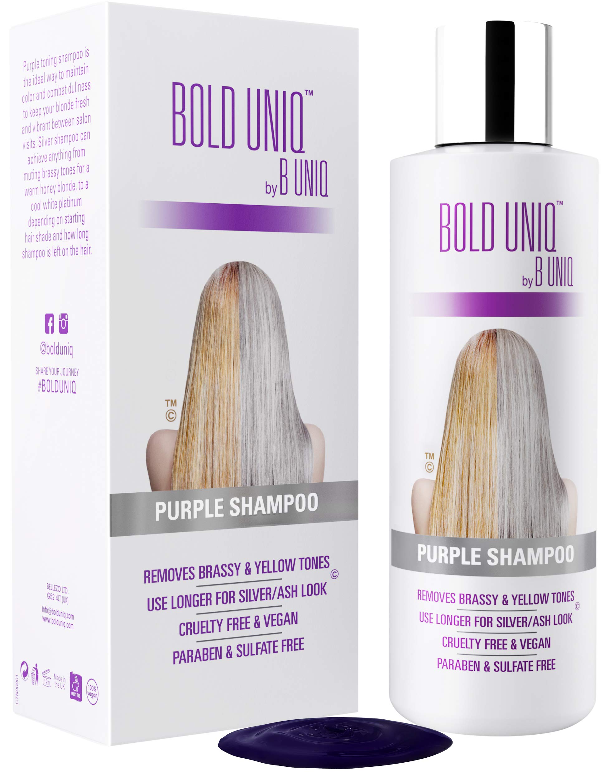 Purple Shampoo for Blonde Hair: Blonde Shampoo Eliminates Brassy Yellow Tones- Lightens Blonde, Platinum, Ash, Silver and Grays- Paraben & Sulfate Free Toner- Revitalize Bleached & Highlighted Hair