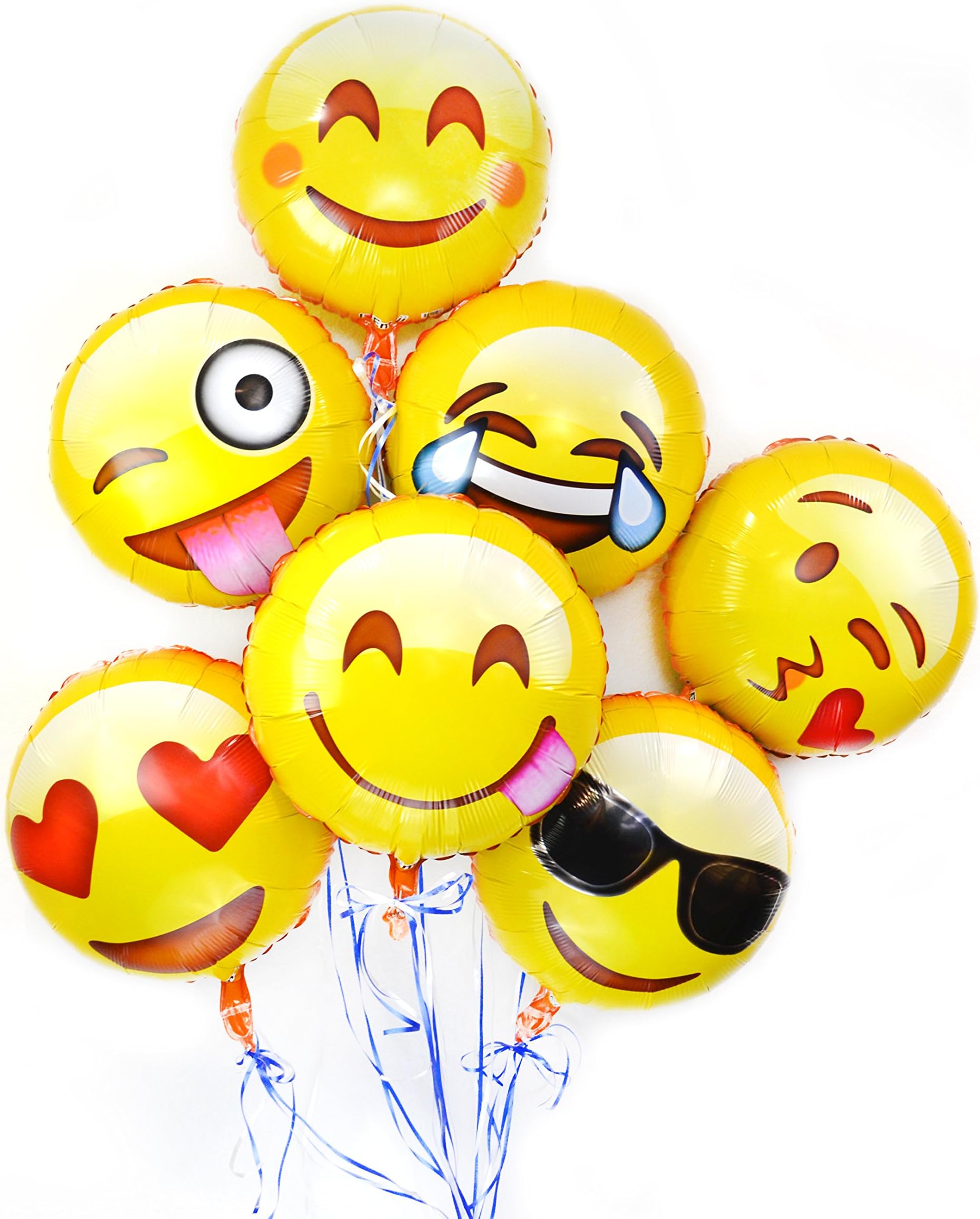 Emoji Fun Face Variety Foil Balloons (7-Pack)