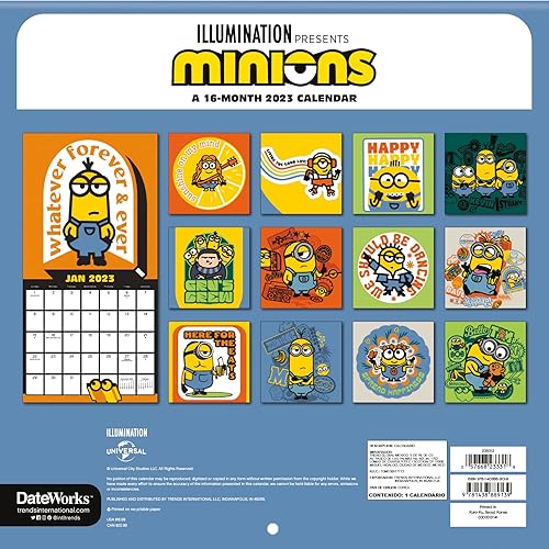 Miniatura 2 de Calendario de Minions 2023 -- Paquete de calendario de pared Deluxe 2023 Minions con más de 100 calcomanías de calendario regalos de Minions