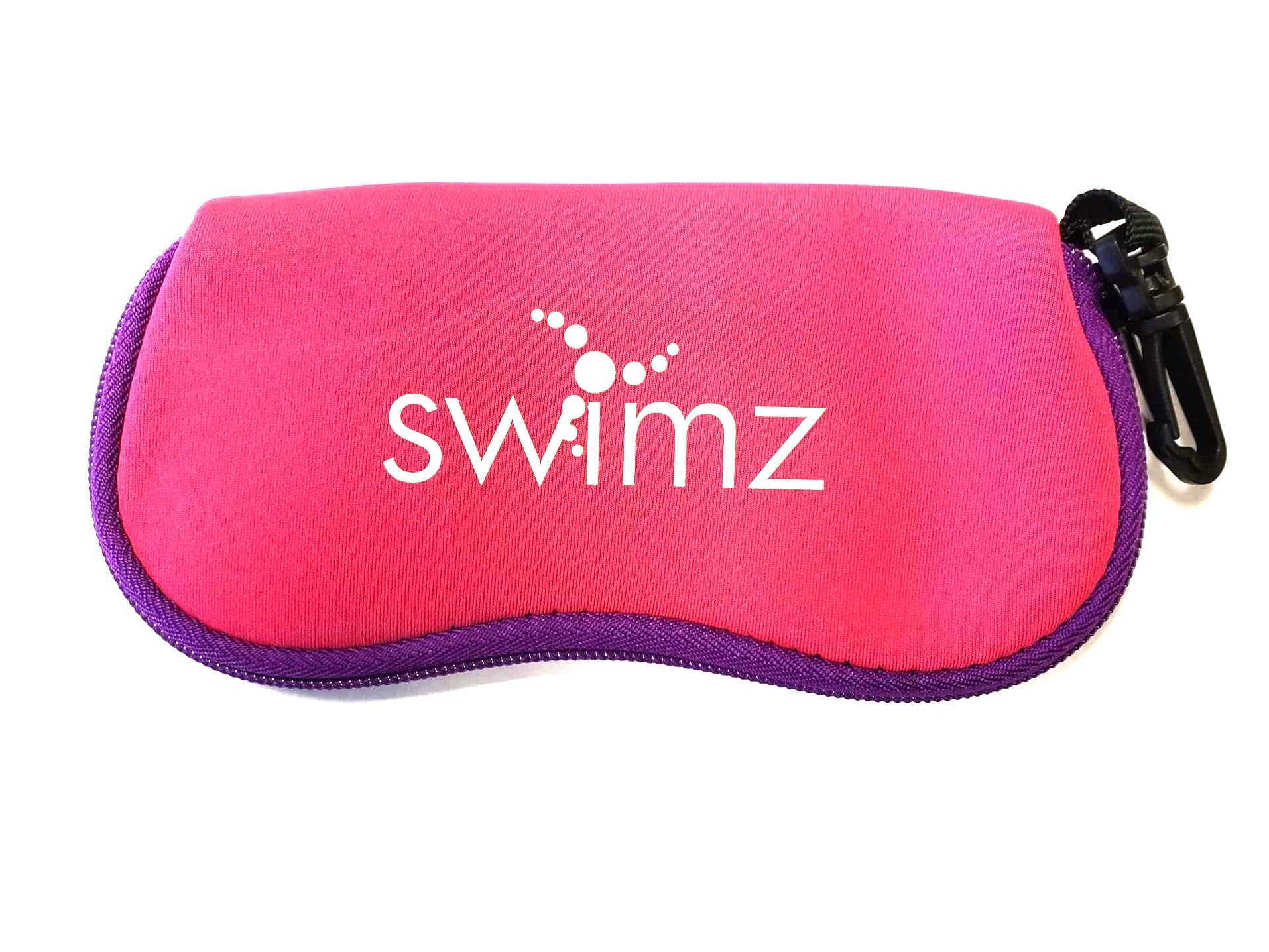 Swimz Soft Neoprene Swimming Goggle Pouch - Soft Swimming Goggle Case (Pink / Pu