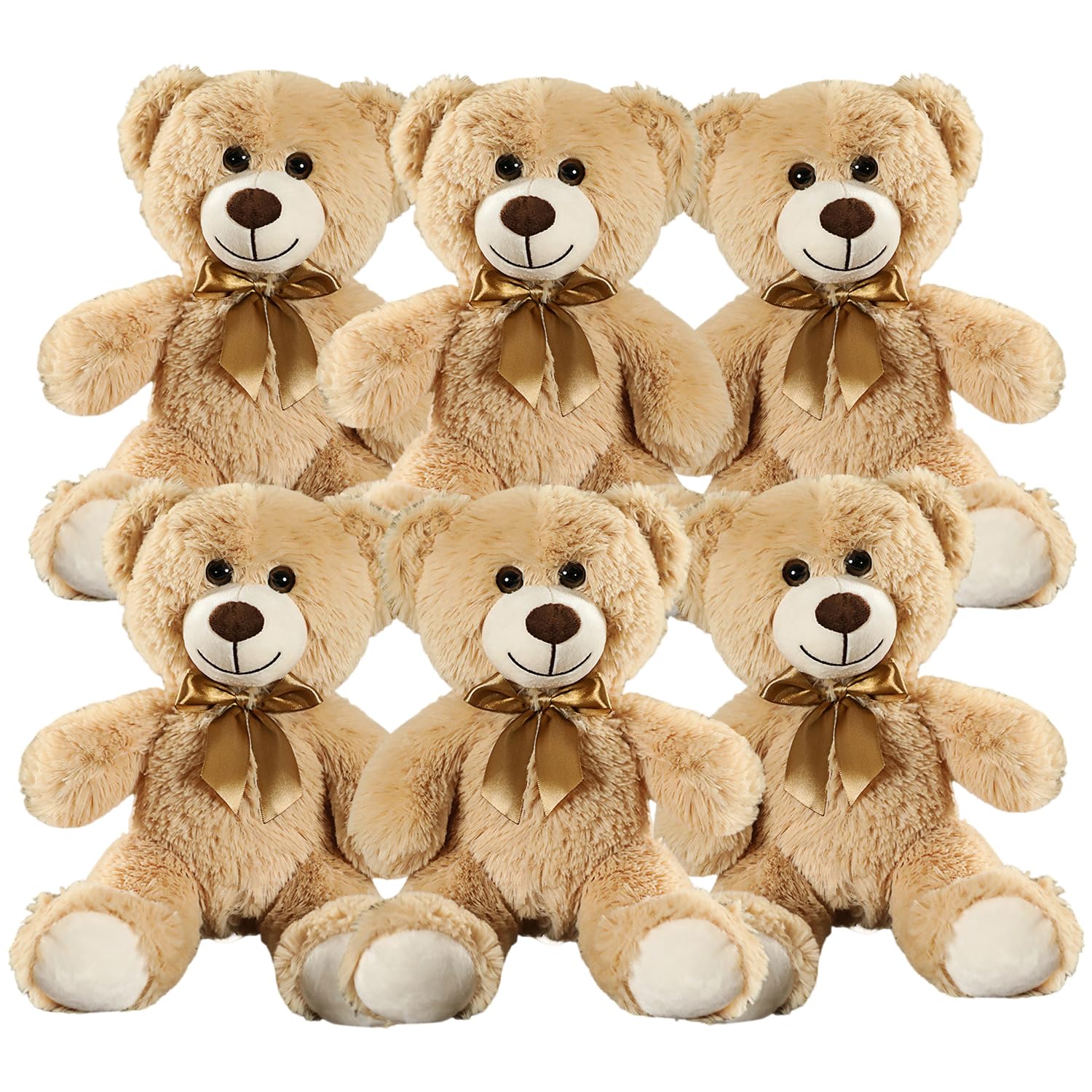 6 Pcs Teddy Bear Stuffed Animals Bulk 12.5 Inch Soft Cuddly Stuffed Teddy Bear Plush Cute Plush Toys for Baby Shower Kids Birthday Valentine’s Day Wedding Party Gifts Brown