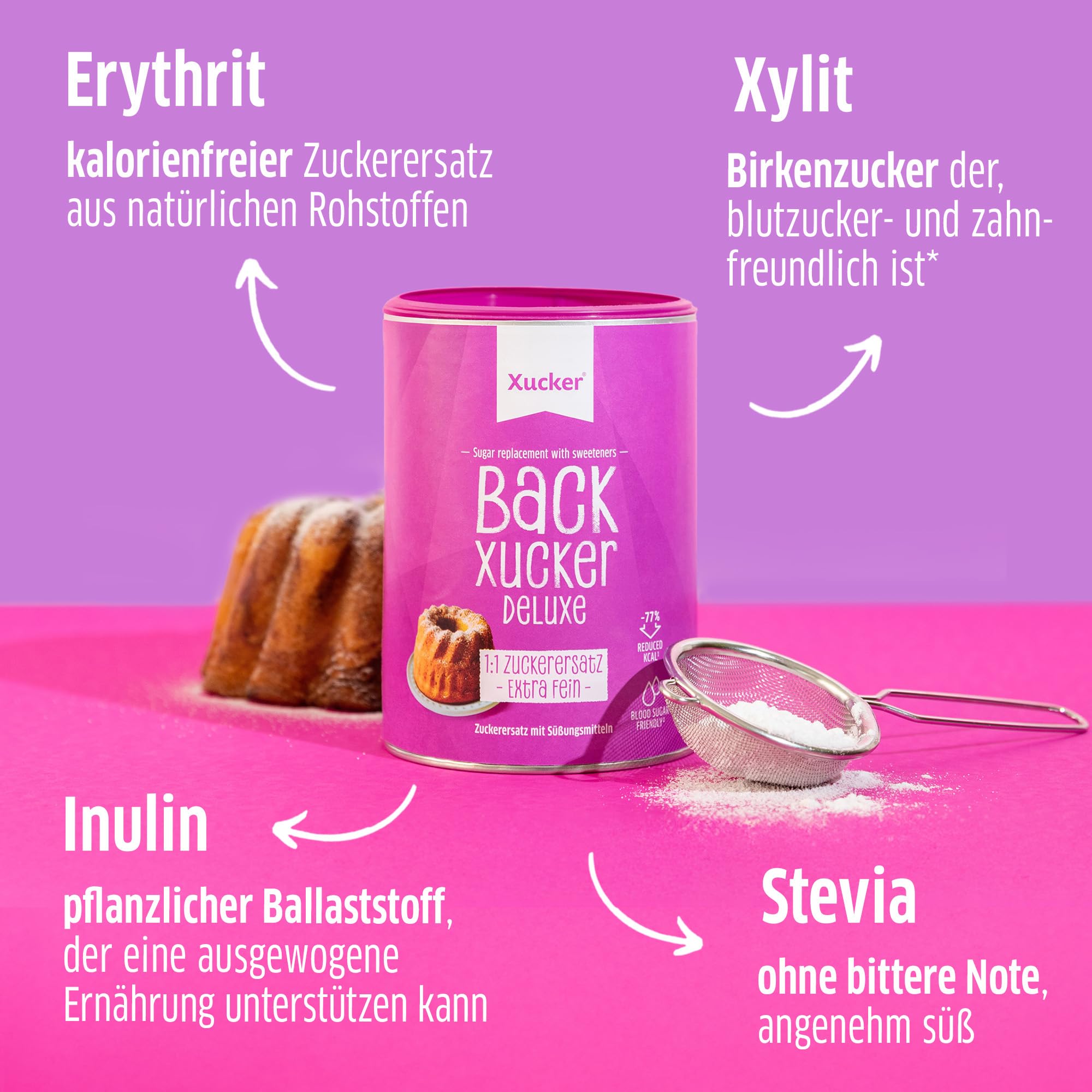 Xucker Backxucker 3,5kg Vorteilsbox - 1:1 Zuckerersatz zum Backen ohne Zucker | mit Erythrit, Xylit, Stevia & Inulin