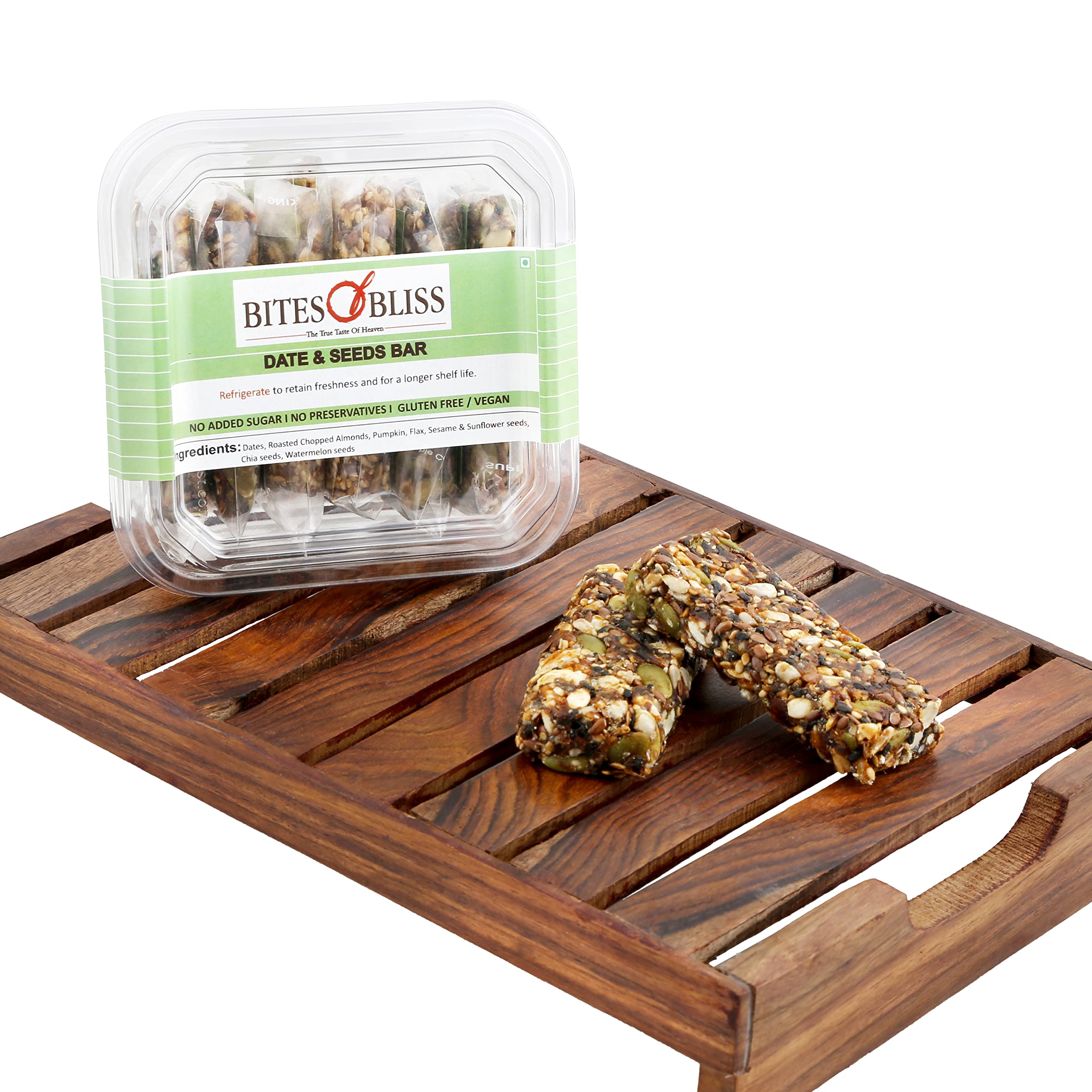 Bites of Bliss Date N Seeds Bar | Vegan Protein Bar Without Sugar | Dates, Almonds, Pumpkin, Sunflower, Flax, White & Black Sesame, Chia & Watermelon seeds | No Added Preservatives | Healthy Energy Bars | Single Pack — Amazon image 7