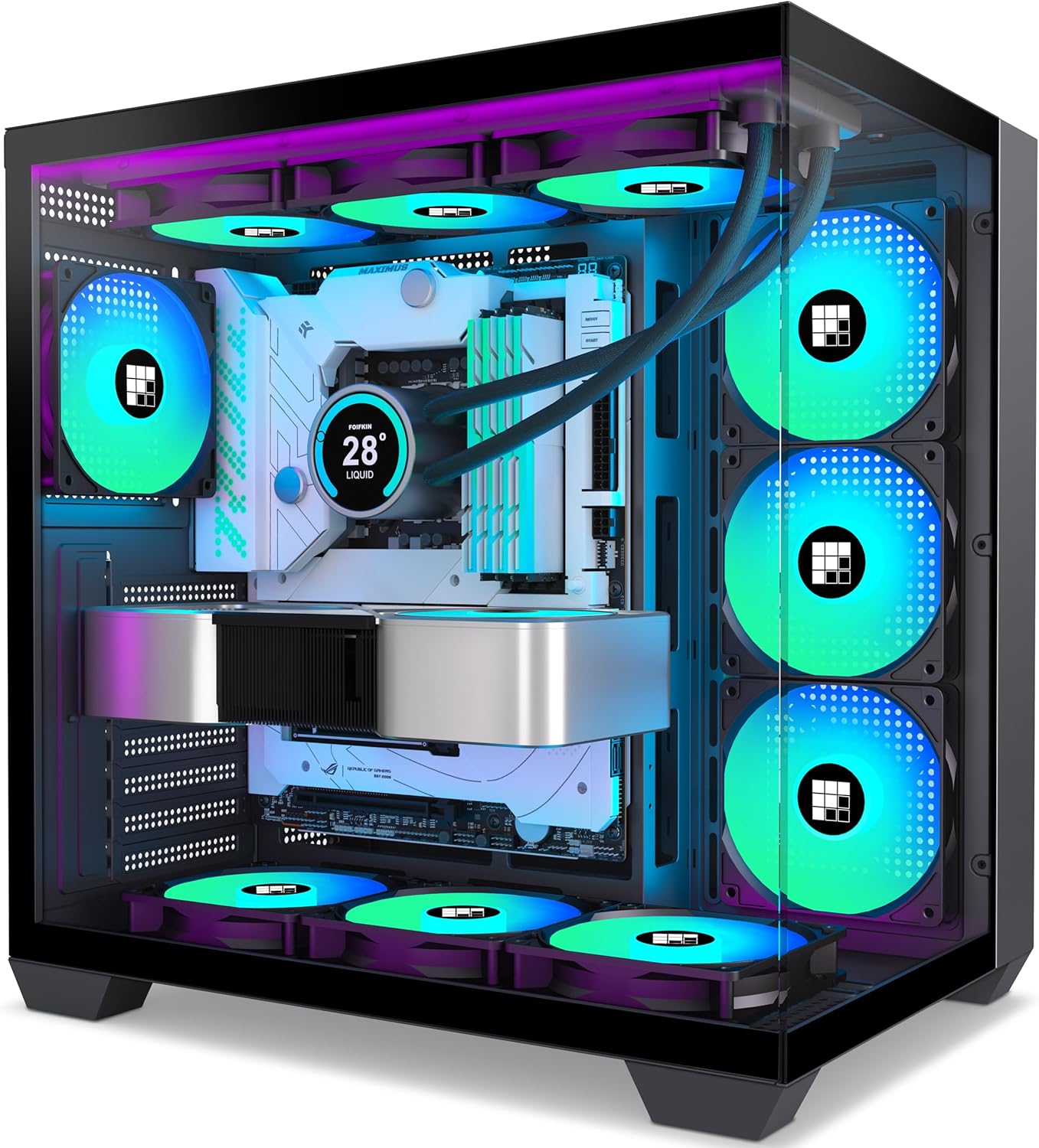 F600 PC Case - Pre-Installed 7 PWM ARGB Fan
