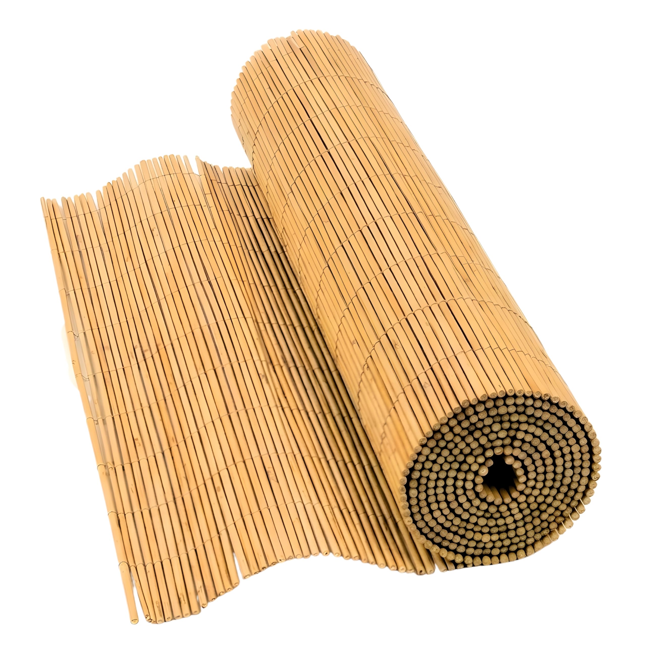 BPIL Garden Peeled Reed Fence Panels - Natural Bamboo Fence Screening - Privacy Fence Protective Screening Roll for Outdoor Wind and Sun Protection (1.5m x 4m)