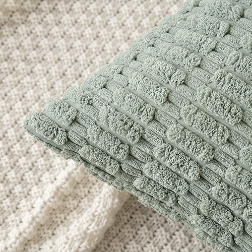 Vista 48 de MIULEE Pack of 2 Orange Corduroy Decorative Pillow Covers 20x20 Inch Soft Boho Striped Throw Pillow Covers Modern Farmhouse Home Decor for Halloween