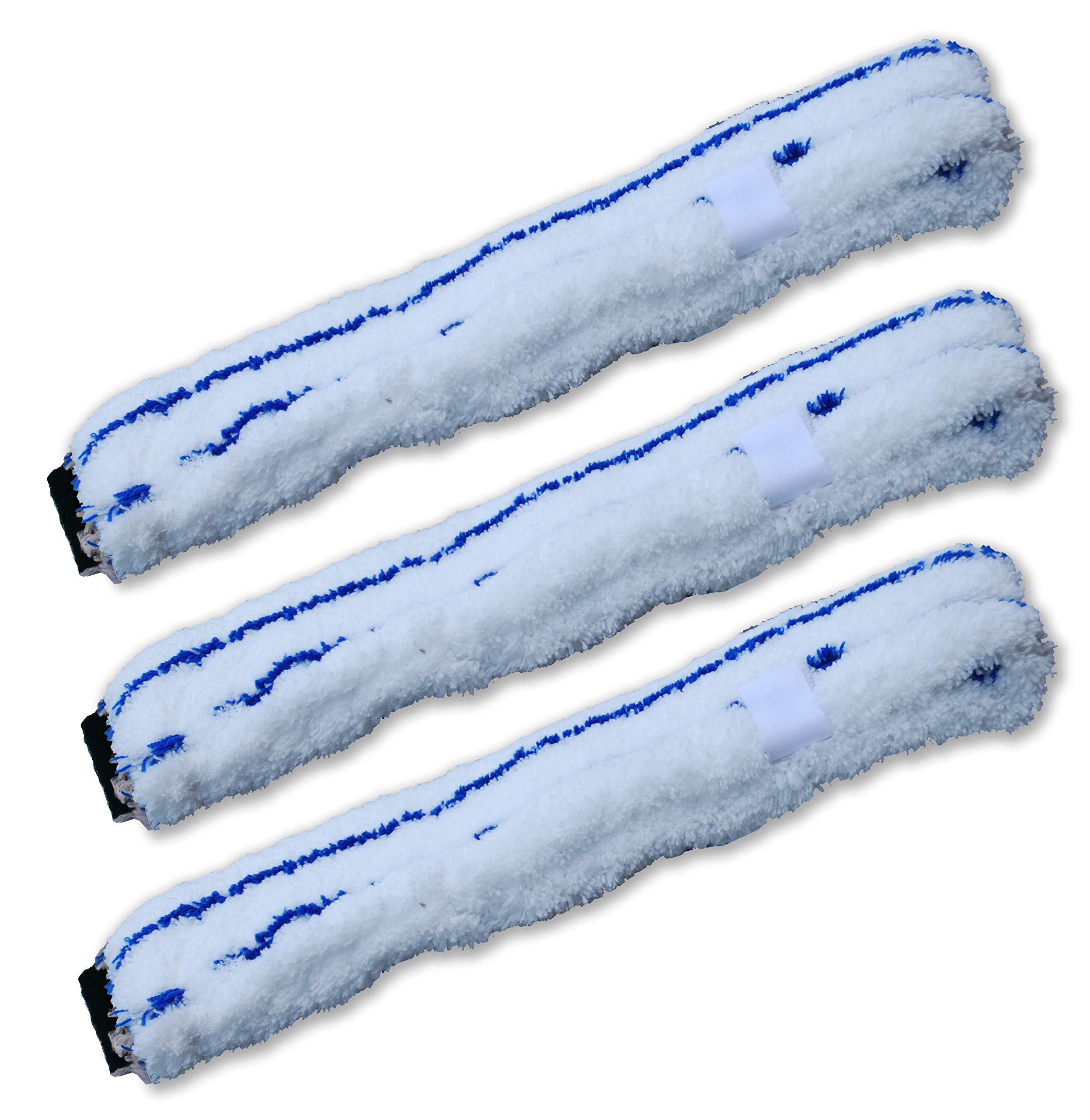 Three 10" (25cm) Window Cleaning Microfibre Washer Sleeves (Fleece) With Side Scrub (Washing Equipment)