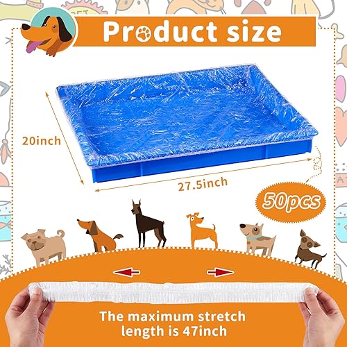 Miniatura 2 de Tondiamo 50 forros para jaulas para animales pequeños, desechables, bandeja de hámster, forro de caja de plástico transparente, a prueba de fugas,