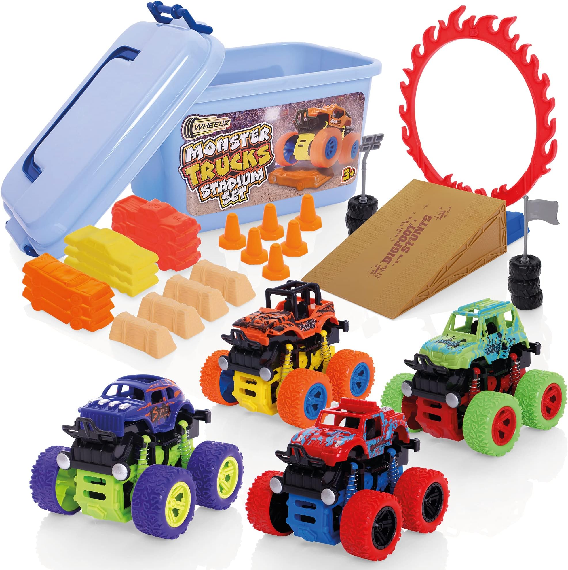 Wheelz Monster Truck Stadium Set - Monster Truck Toys For 3-6 Year Old Boys