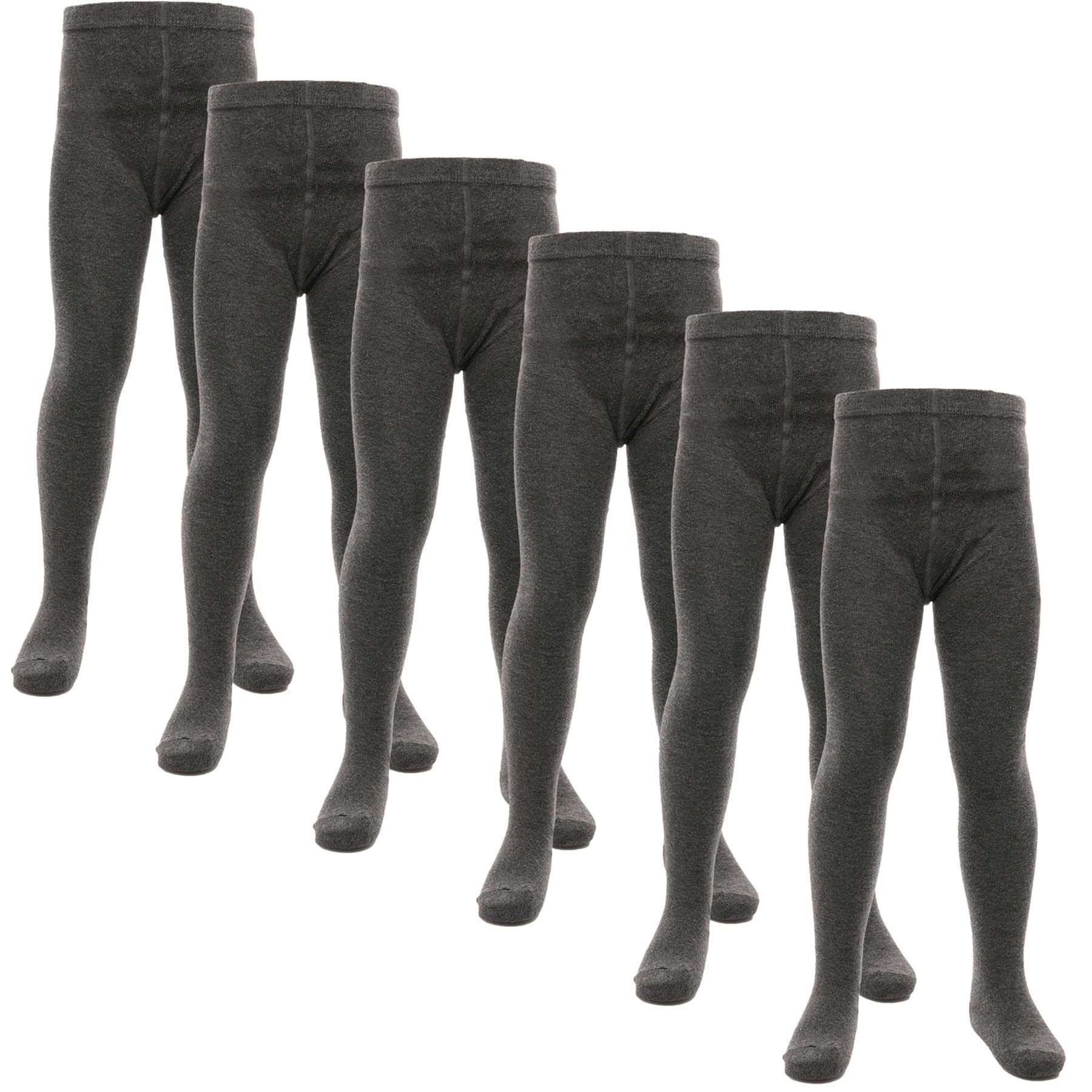 A2Z 4 Kids Filles Coton Riche Uniforme École Collants - UF Tights Grey 6 Pack 5-6