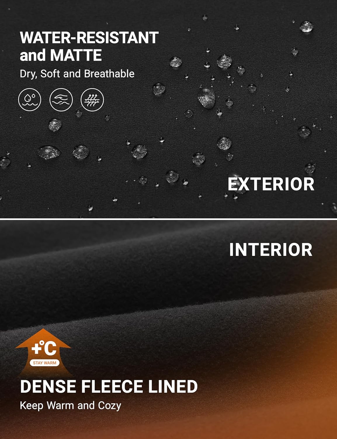 CRZ YOGA Water-Resistant Fleece Athletic Leggings Pockets 28" - Matte Thermal Hiking Casual Workout Womens Pants - Image 3