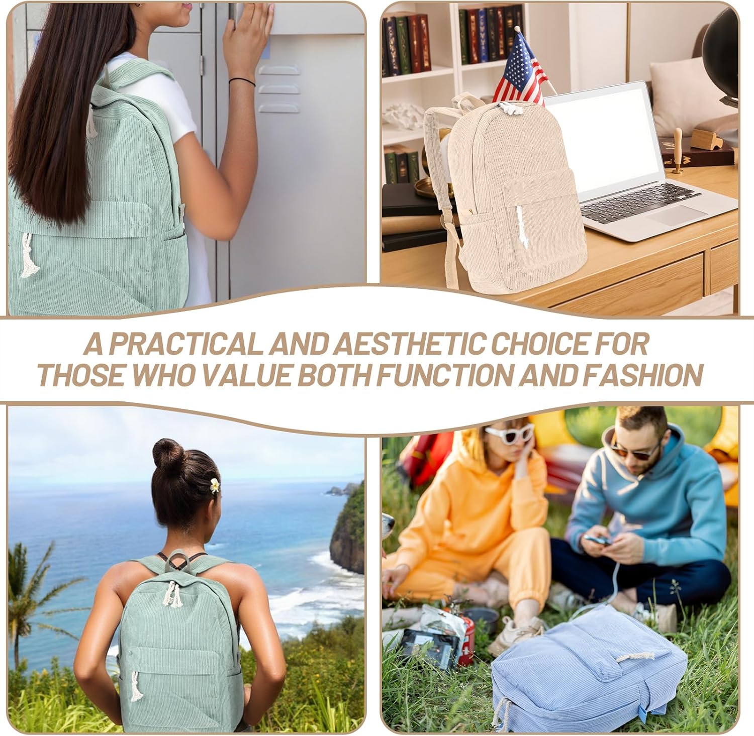 24 Pack Bulk Backpacks for Students Back to School - 16 Inch Bulk Corduroy Bookbags Classic Gifts for Kids Boys Girls Elementary Middle School Teens Preppy Classroom Supplies, 6 Colors - Image 7