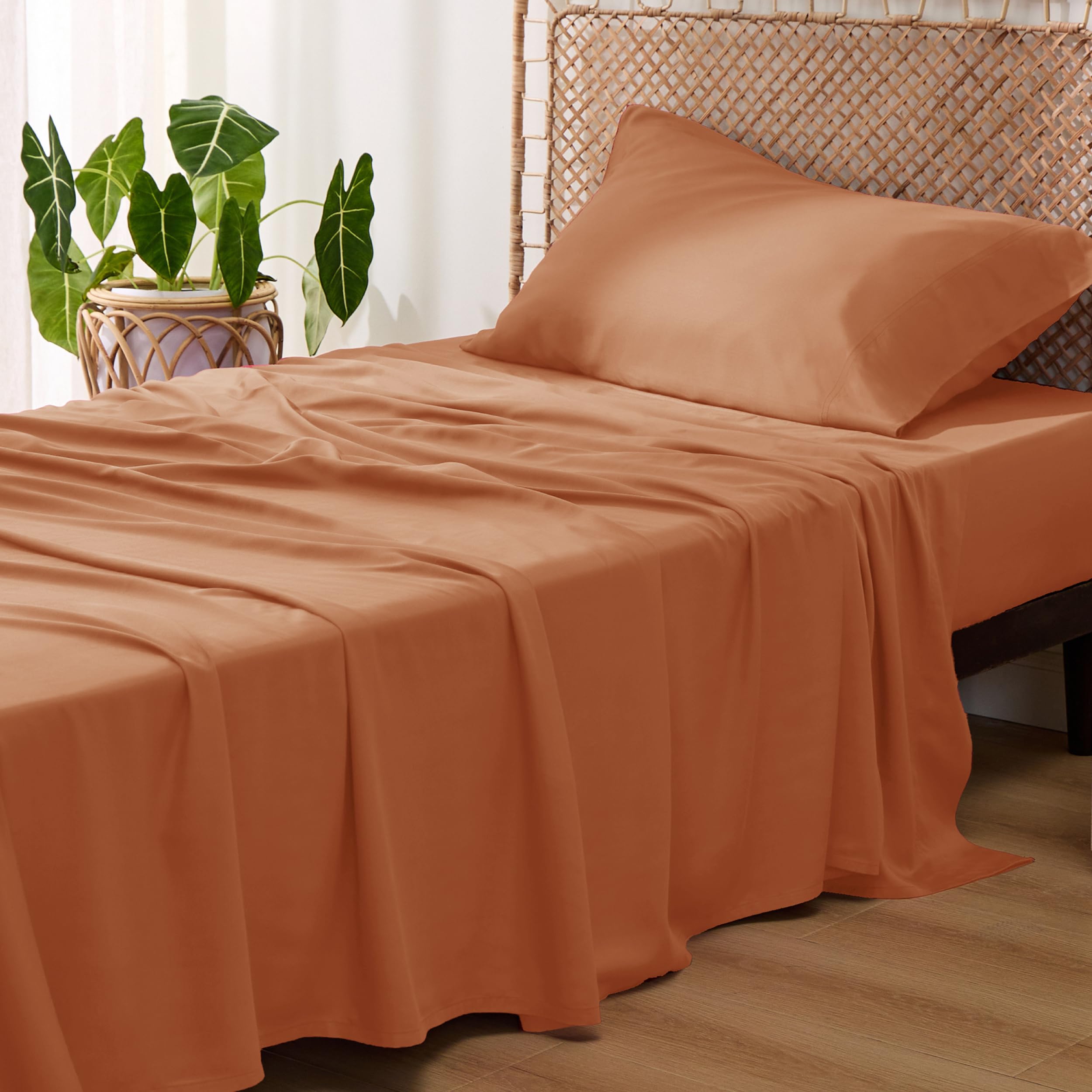Bedsure Twin Sheets Set Cooling Sheets Rayon Derived From Bamboo