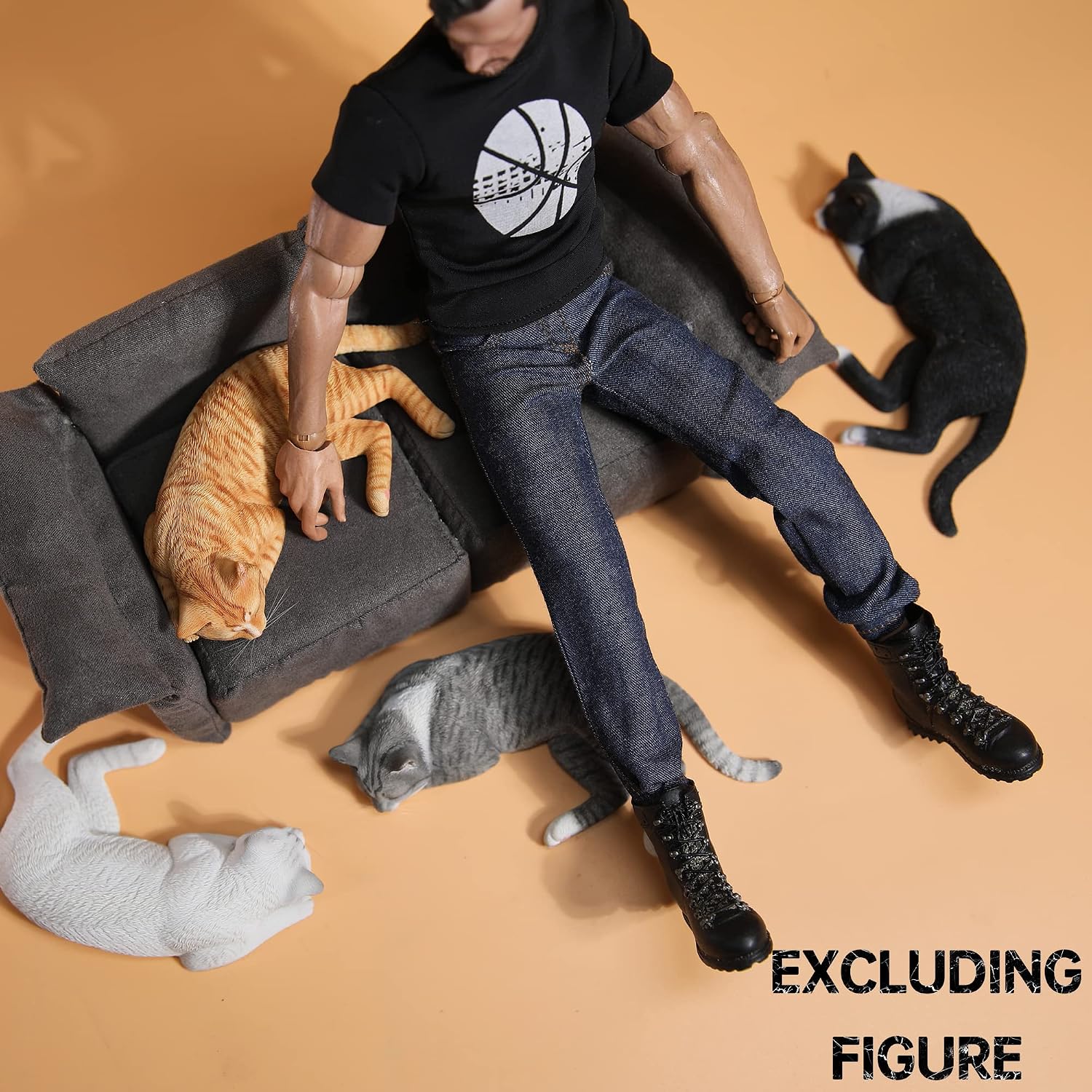 JXK The Cat Sleeping on The Sofa with Intricate Details Gift for Cat Lovers