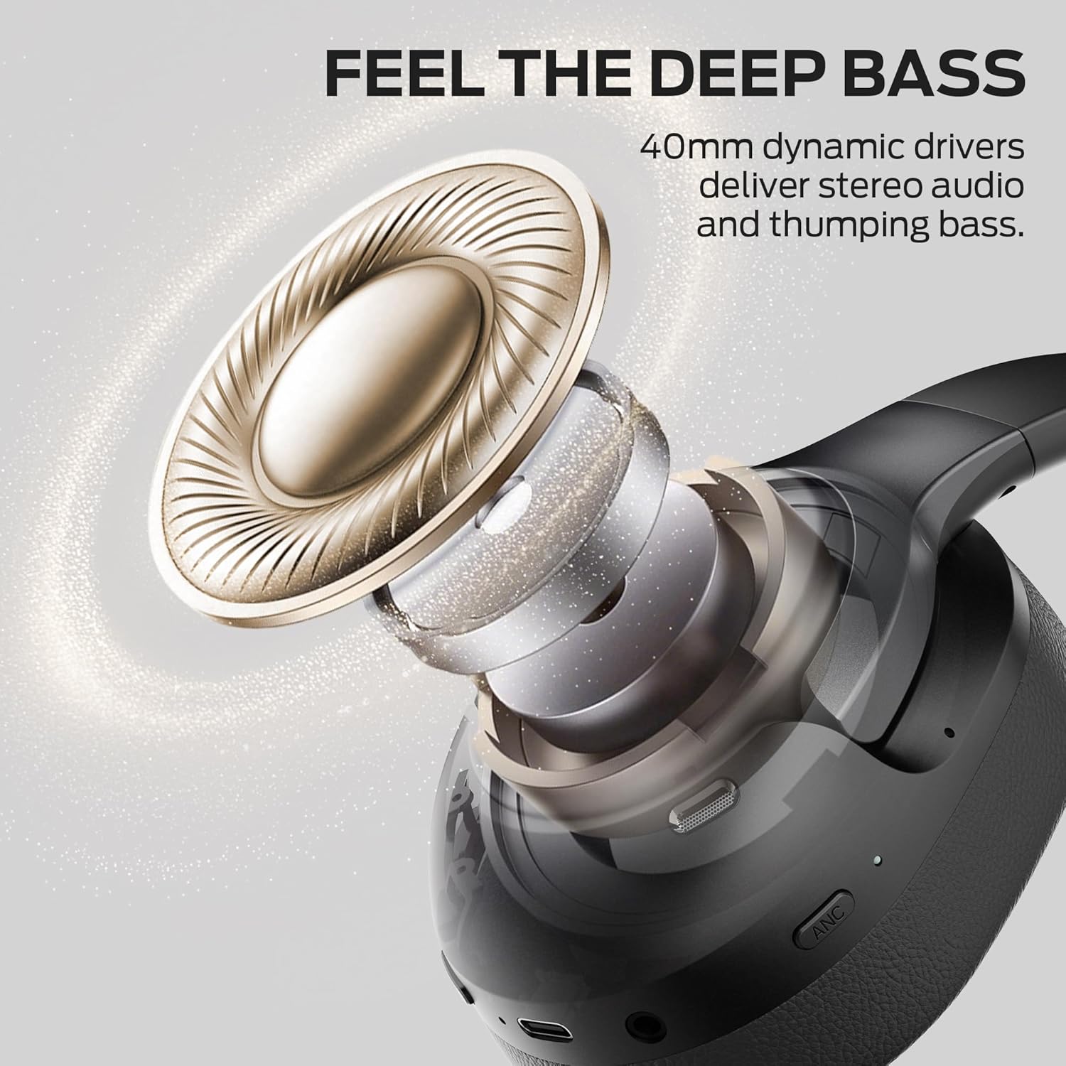 Monster Persona H22 headphones with deep bass driver diagram