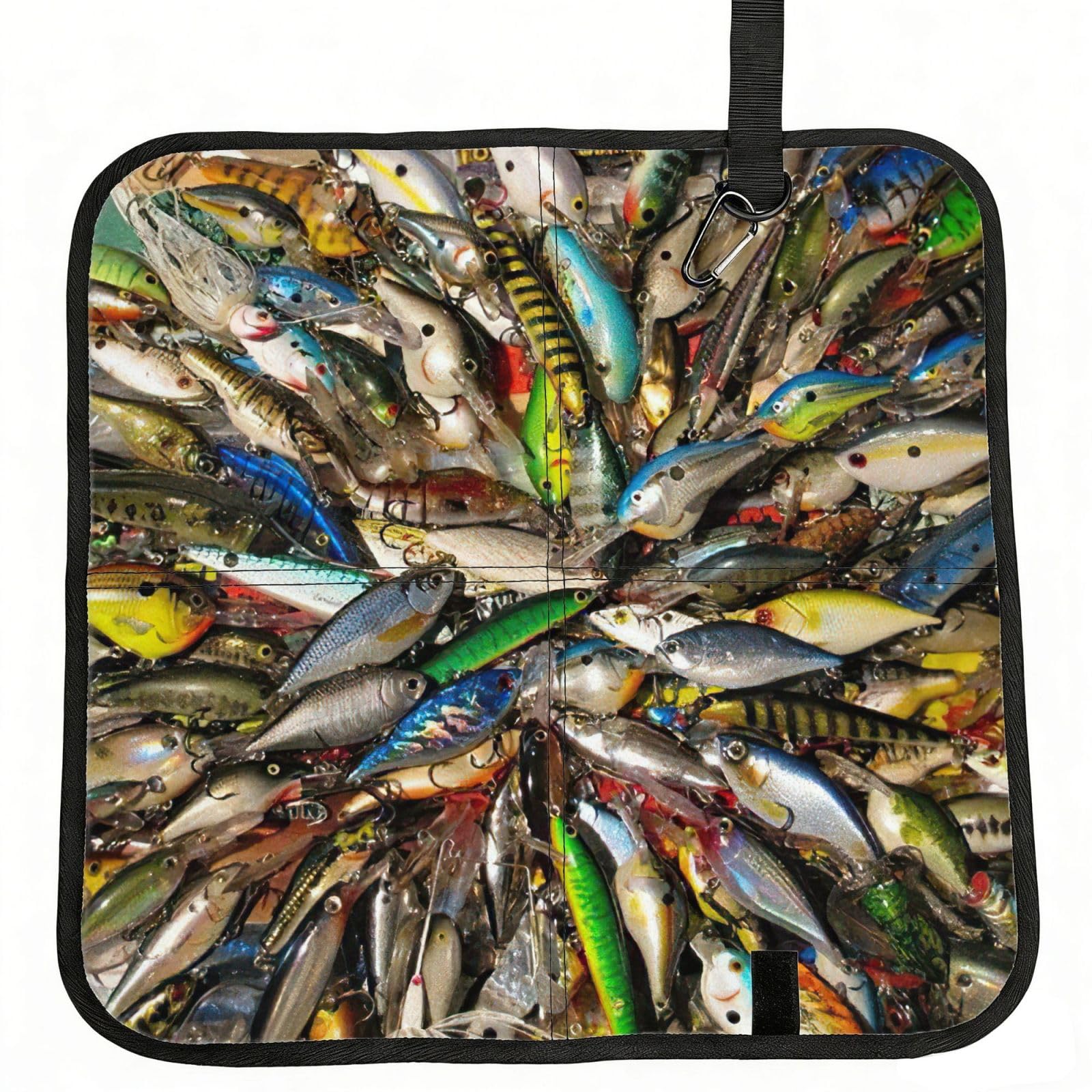 bghdfa Fishing Bait Print Outdoor Sitting Mat Waterproof Oxford Cloth Seat Cushion Folding Foam Camping Seat For Picnic