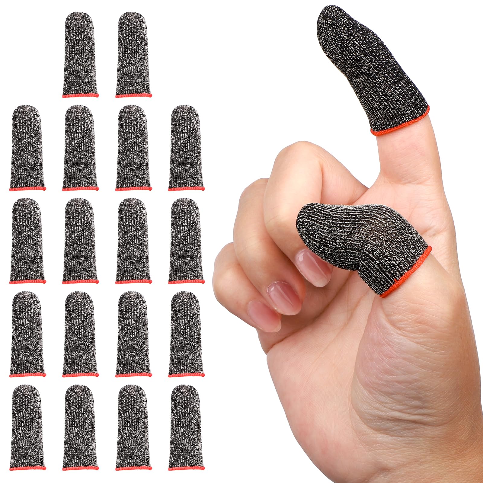 10 Set Anti Sweat Gaming Finger Sleeves For Mobile Game Controller And Console, Breathable Touch Screen Fingers Thumb Sleeves Cover Gloves - View #3