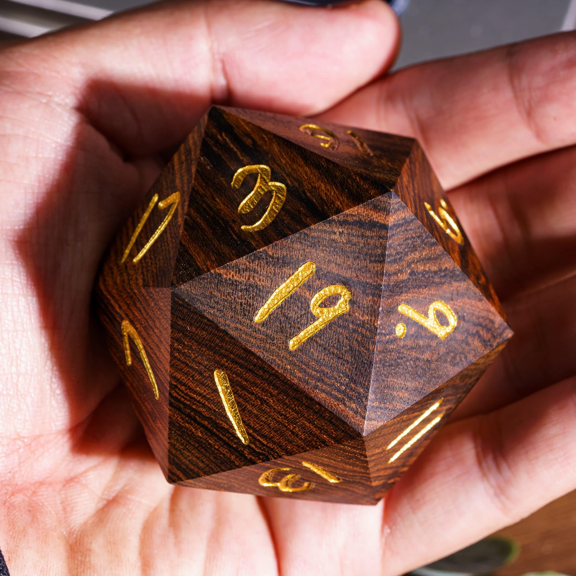 Dadi poliedrici in legno D20 da 50 mm, 20 facce, per giochi di ruolo e altri giochi da tavolo