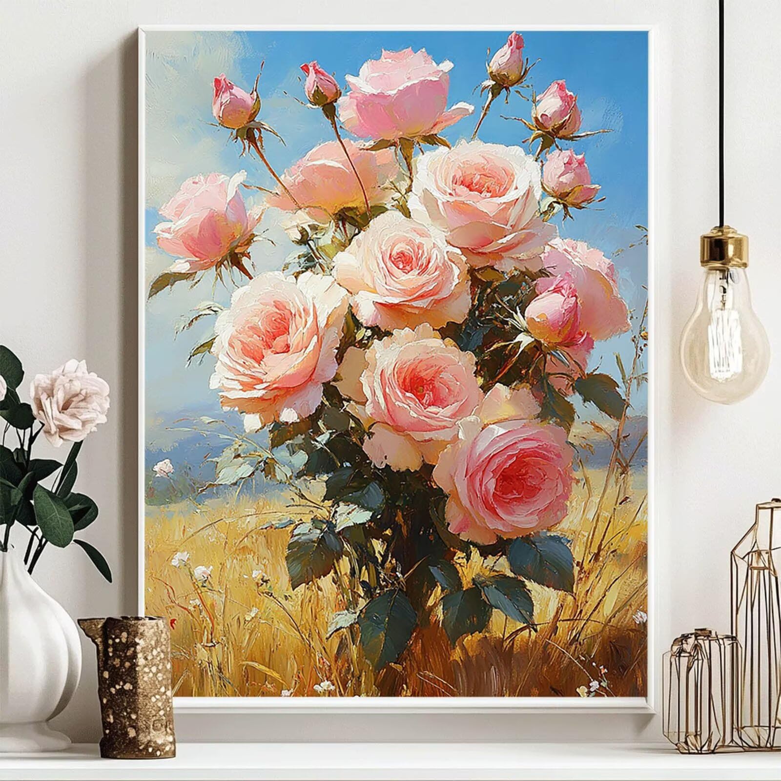 5D DIY diamentowe malowanie kwiat zestaw do malowania diamentami dla dorosłych i dzieci pełne pole pszenicy malowanie diamentowe krzyż Embroidery łatwy postarter, kryształowa dekoracja ścienna