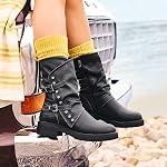 Blowfish Malibu femmes Venise Studded Moto Boot Mid Calf Boot