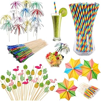 Catelves Pack of 140 Cocktail Decorations Cocktail Accessories Decoration