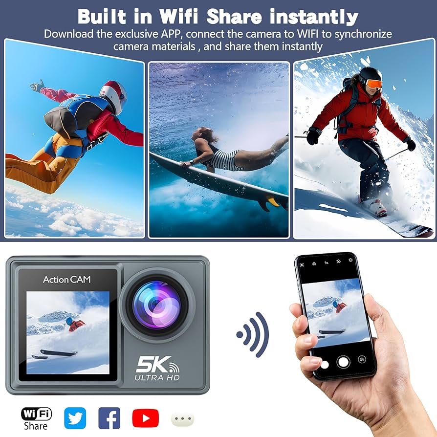 Amazon.com : CANKETEC Action Camera 5K30FPS, 48MP Ultra HD