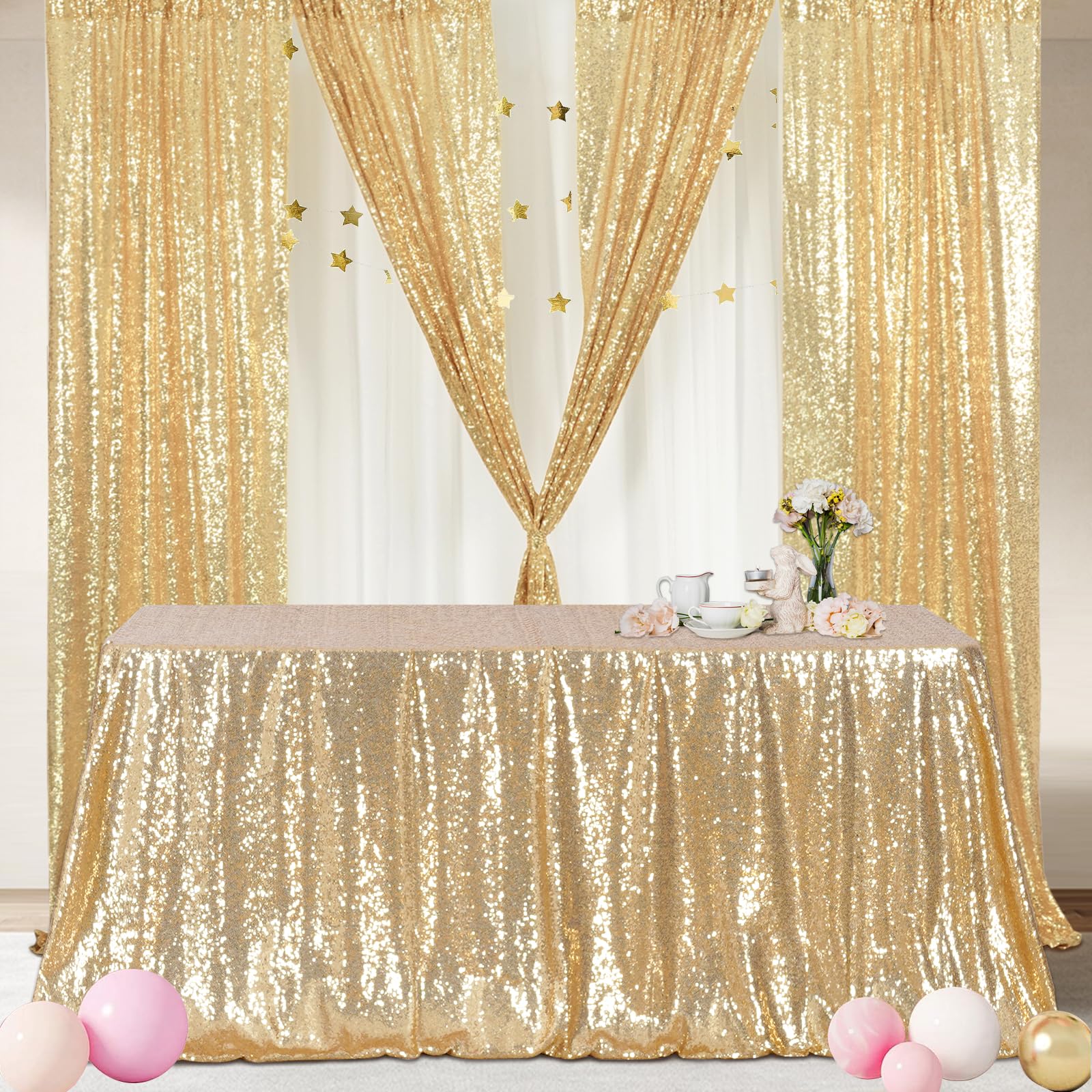 Tovaglia Rettangolare Con Paillettes 3E Home, Rosso, 60×102 Pollici (152x259 Cm), Perfetta Per Matrimoni E Feste