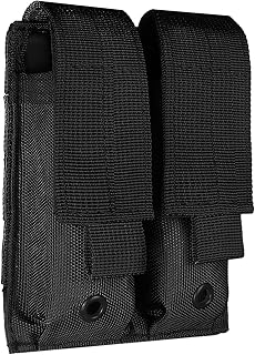 ELVO Pistol Magazine Holster, Double 9mm Mag Pouch, Open-Top Dual Magazine Holder for Tactical Belt, Molle Compatible