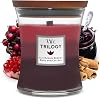 Woodwick Medium Hourglass Scented Trilogy Candle | Sun-Ripened Berries | with Crackling Wick | Up to 60 Hours Burn Time