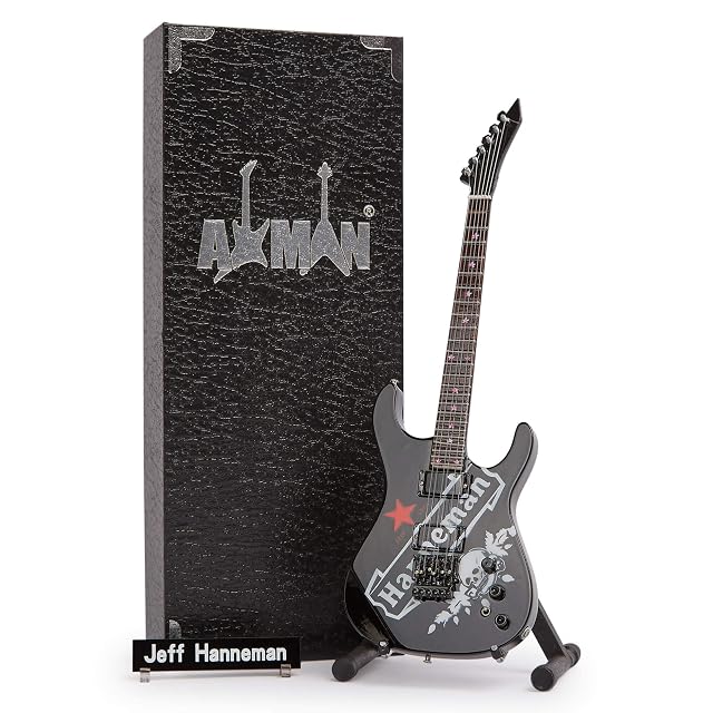 Axman Jeff Hanneman - Réplica de guitarra en miniatura, regalos musicales, escala 1/4 hecha a mano, incluye…