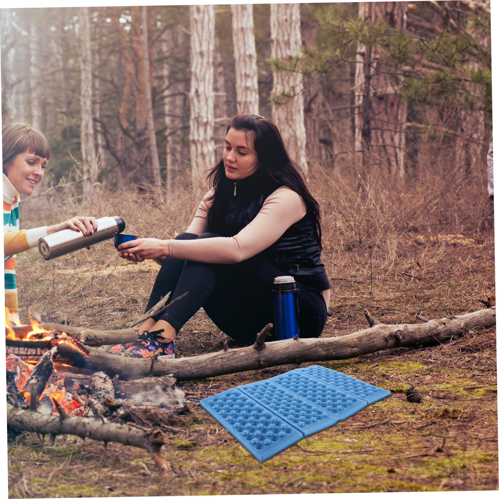 VANZACK Pcs Compact Camping Mat Pad Foldable Camping Sleep Pad for Park Portable Seat Mat in Blue