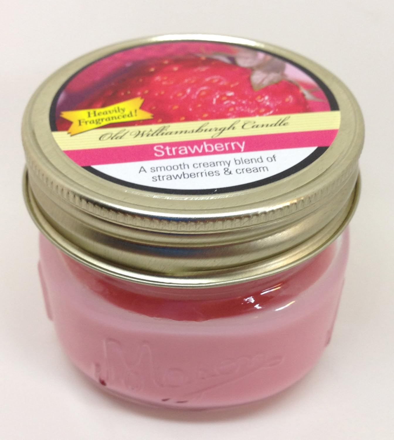 Old Williamsburg Mason Jar Candle with Lid Strawberry Amazon.co.uk