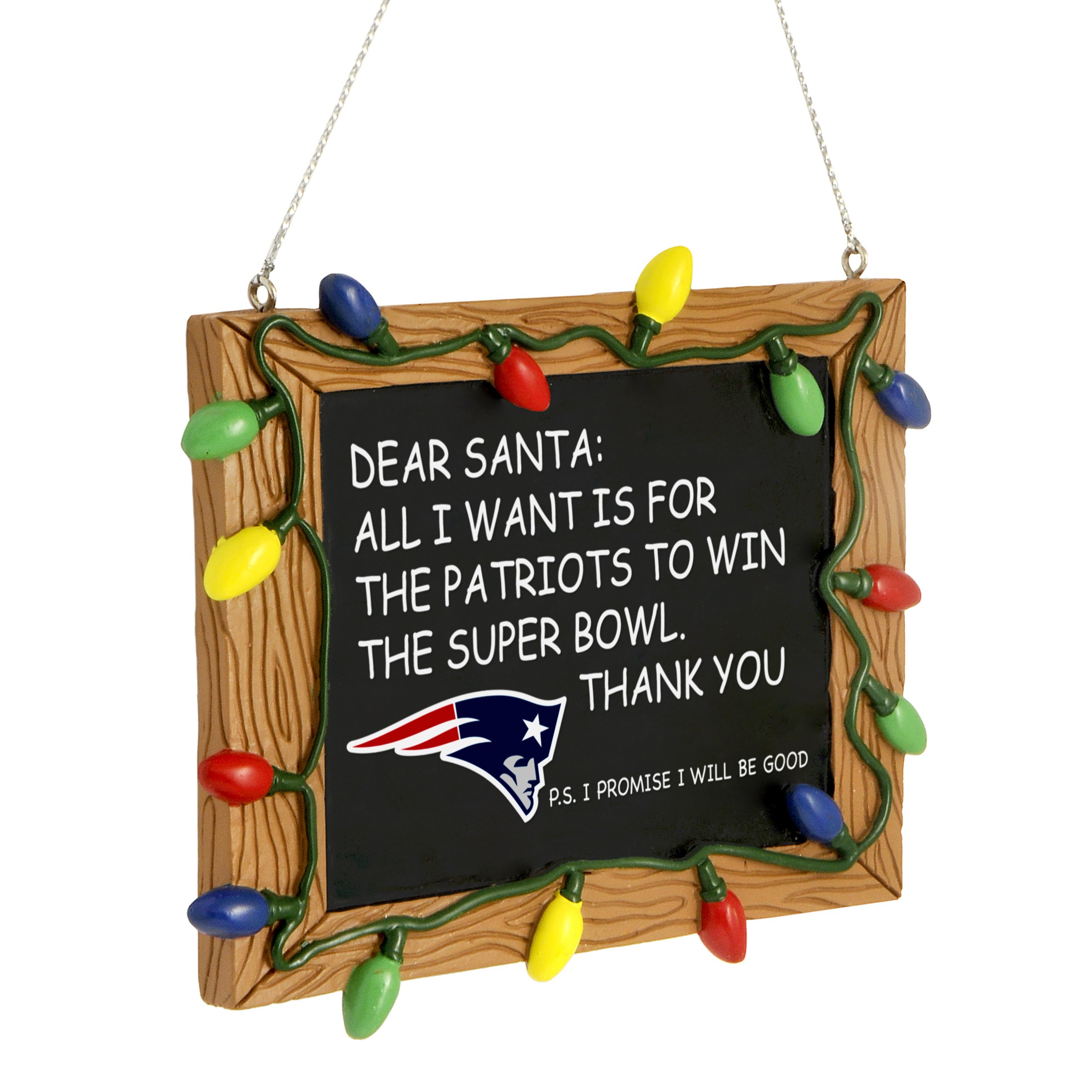 FOCO New England Patriots Resin Chalkboard Sign Ornament