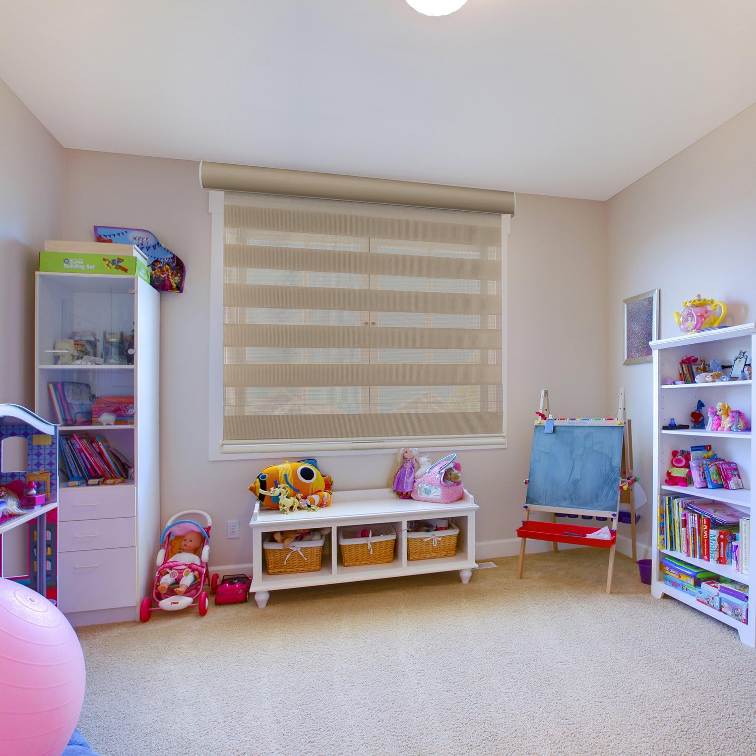 CHICOLOGY Everyday Cordless Zebra Shades, Light Filtering Dual Layer Window Blind Treatment Best for Kids & Perfect for Living Room/Bedroom/Kitchen and More, 22" W X 72" H, Striped Mocha