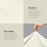 Vista 5 de Utopia Bedding Fleece Blanket Throw Size Ivory 300GSM Luxury Anti-Static Fuzzy Soft Microfiber Blanket for Couch, Sofa and Bed (50x60 Inch)