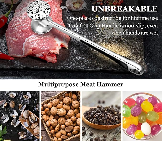 Martillo Ablandador de Carne Manual Doble Cara Zinc miniatura 6