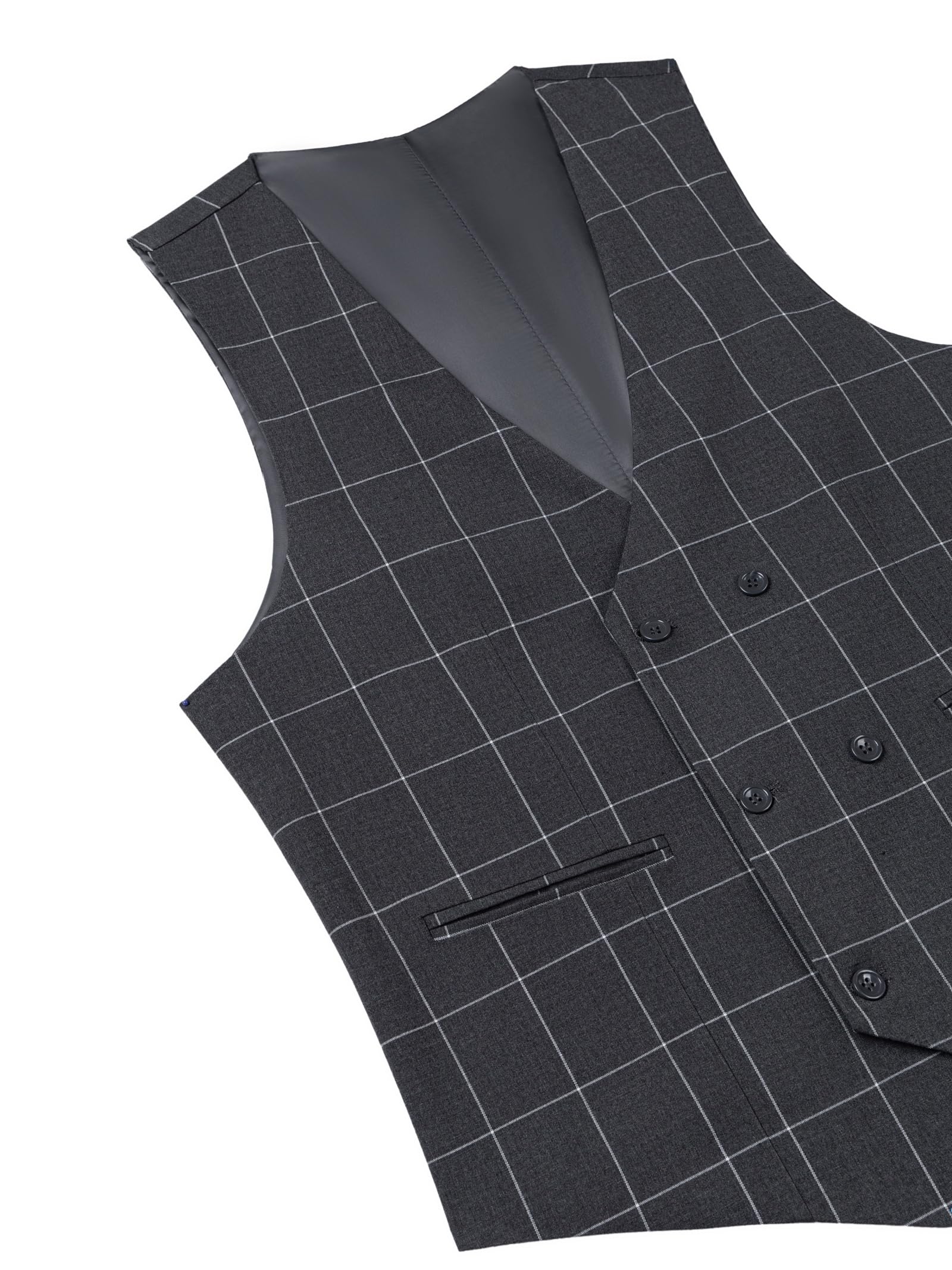 Solovedress Trajes para hombre 3 piezas Traje clásico de cuadros para hombre Sakko Pantalones Chaleco para bodas y negocios