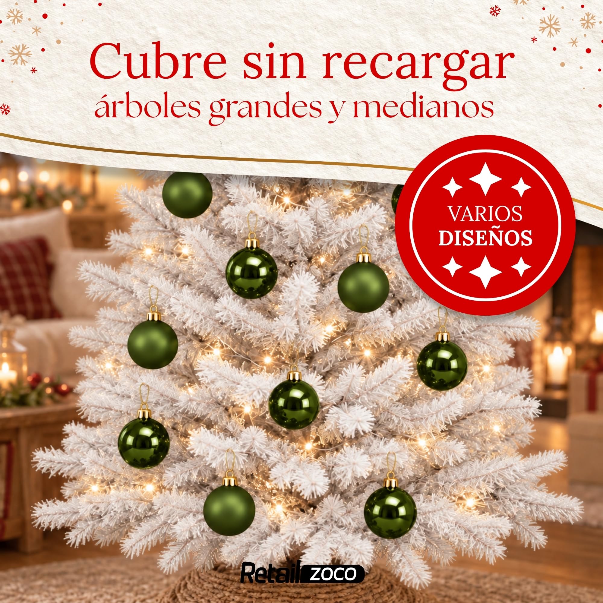 Bolas de Navidad, Adornos Arbol Navidad, 12 Piezas, Verde - imagen 5