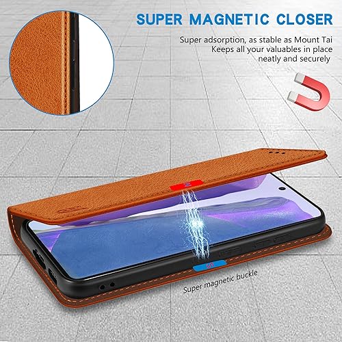 Miniatura 3 de ZZXX Funda tipo cartera para Samsung Galaxy Note 20 con bloqueo RFID, soporte de ranura para tarjetas, funda protectora de cuero magnético fuerte