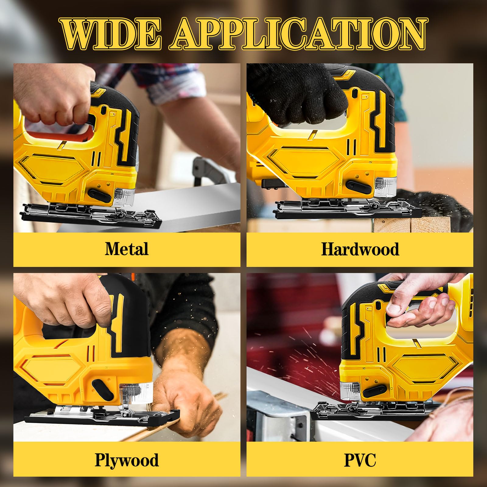 Scie sauteuse sans fil DEWALT, outil de coupe électrique 400 W, 2900 tr/min, coupe biseautée 45°, 3 réglages orbitaux, 6 lames de rechange métal, PVC, contreplaqué, PVC