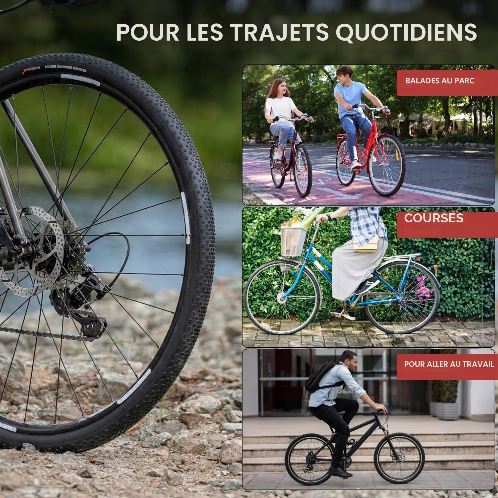 Fincci Gravel Pneus 700 x 38c avec Protection Anti Crevaison 1mm - Paire Pliable Tire 28 x 1.5 Pouces 30 TPI pour Tournée & Électrique & Route & Hybrid & VTT Velos