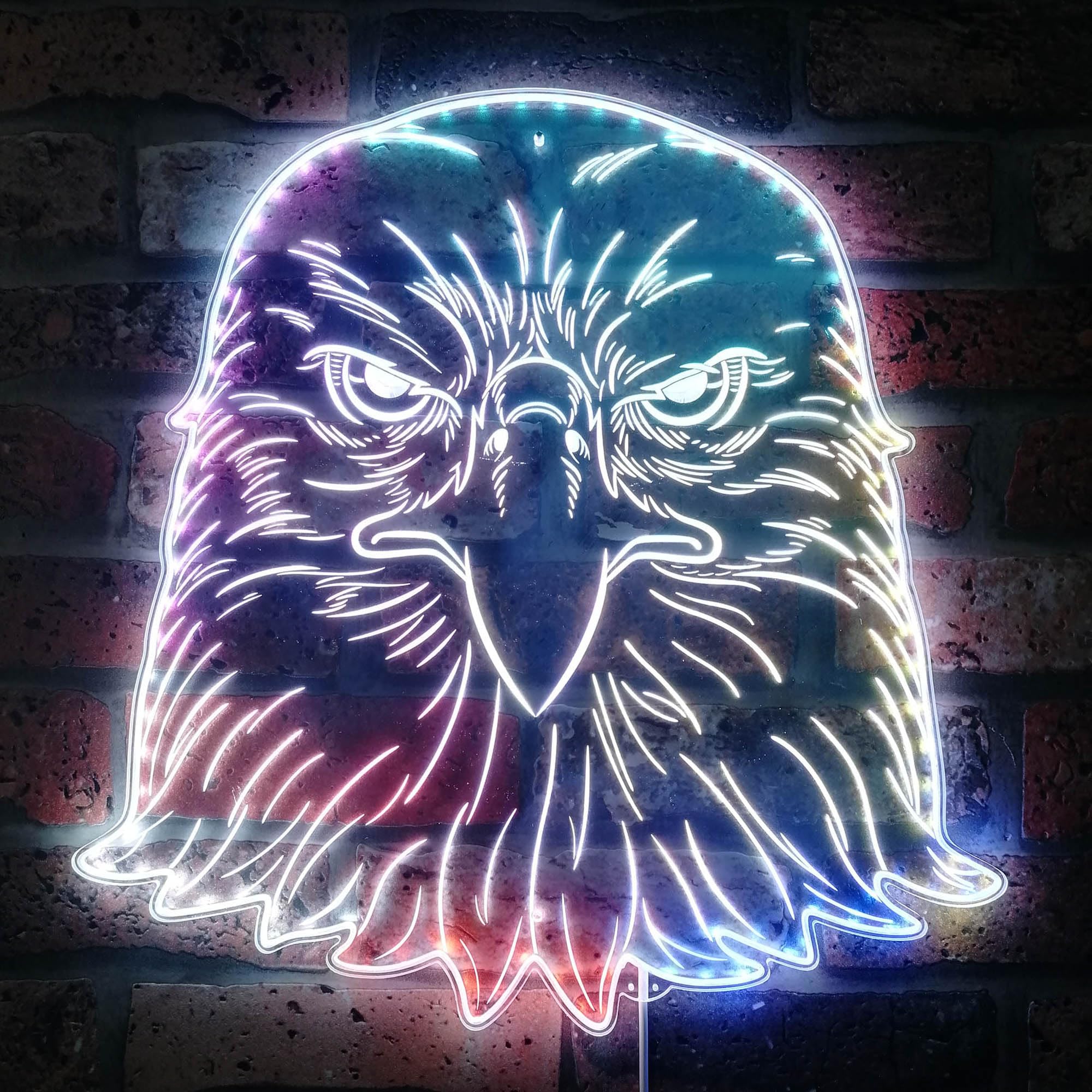 ADVPRO Falcon Eagle Head Bird RGB Dynamic Glam LED Sign - Cut-to-Edge Shape - Smart 3D Wall Decoration - Multicolor Dynamic Signage st06s44-fnd-i0072-c โ image 1