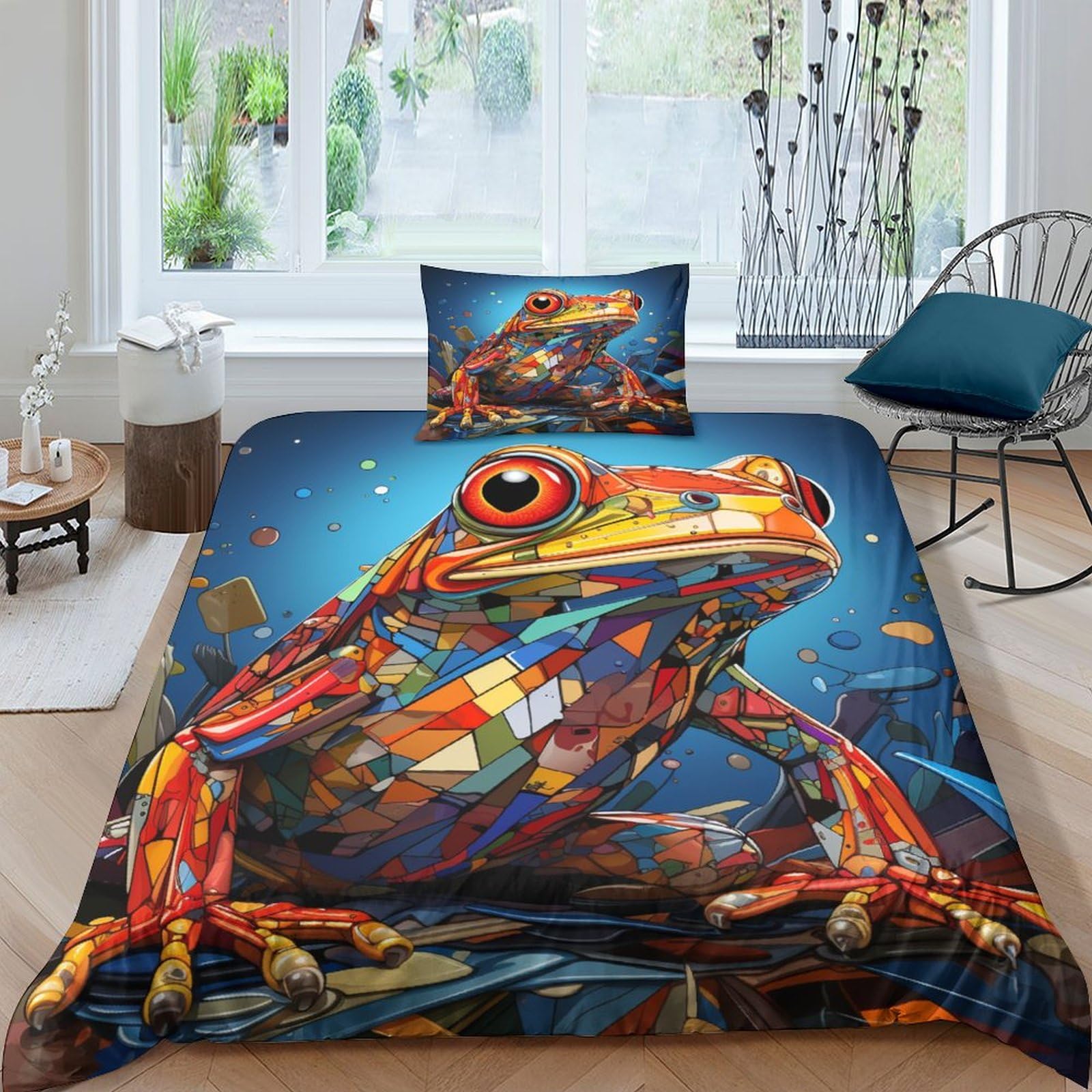 Parure de lit grenouille 3D idéale pour décorer une chambre d'enfant