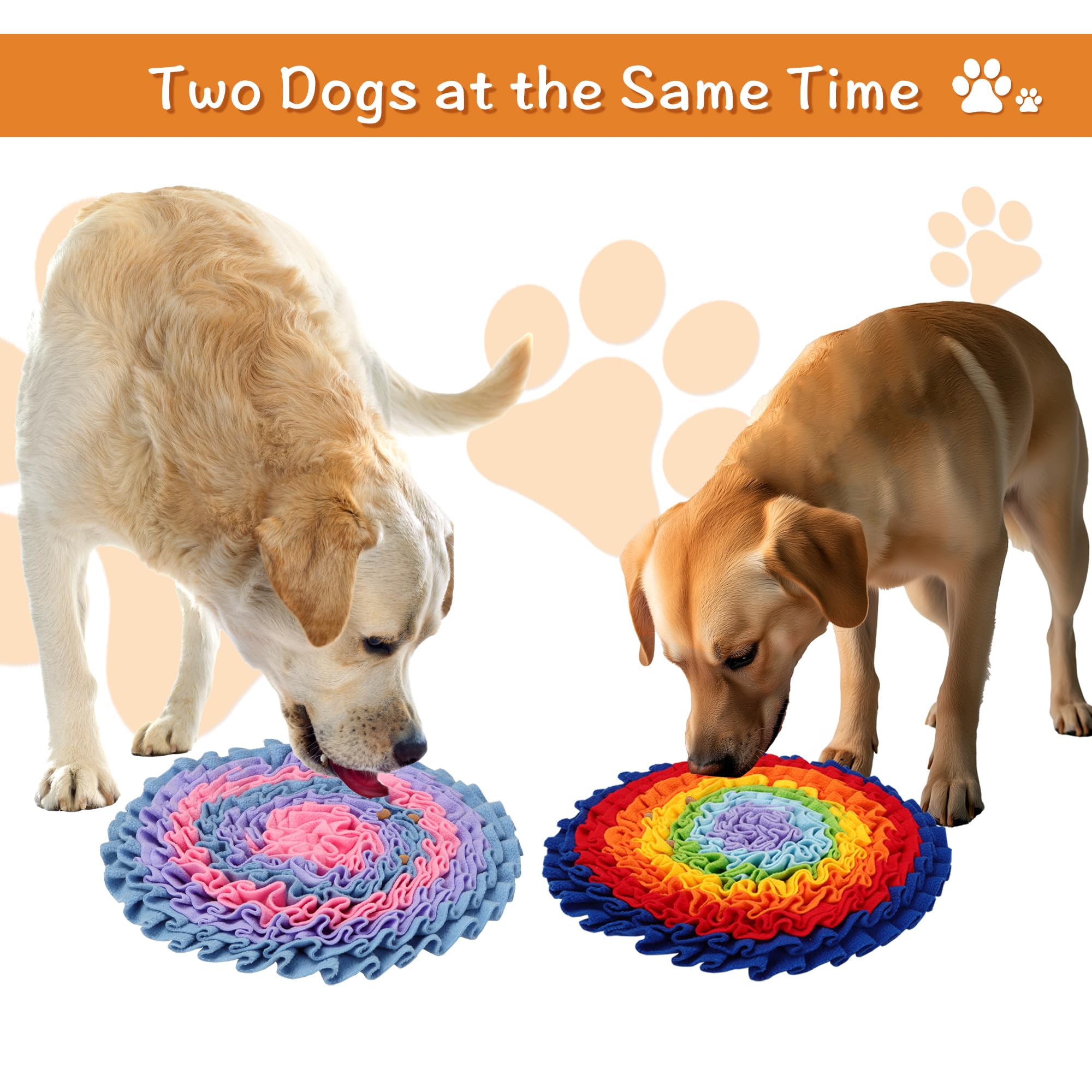 Lot de 2 tapis à renifler pour chiens - Tapis à renifler pour chiot, chat - Jouets interactifs pour l'entraînement aux odeurs pour les compétences de recherche de nourriture et soulagement