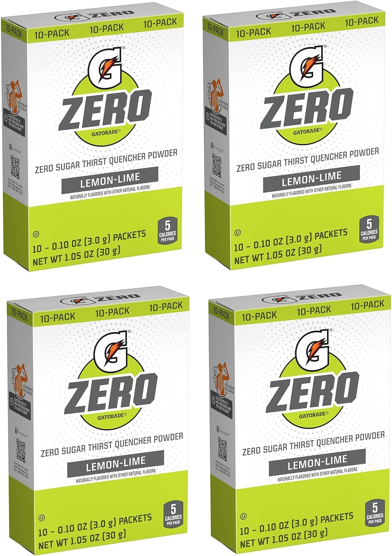G Zero Thirst Quencher Powder Packets, 0.10 oz Individual Packets (40 Count) (Lemon Lime)