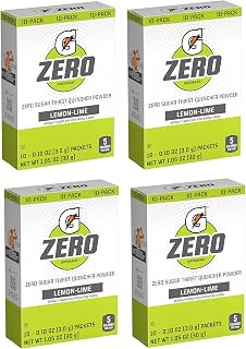 G Zero Thirst Quencher Powder Packets, 0.10 oz Individual Packets (40 Count) (Lemon Lime)