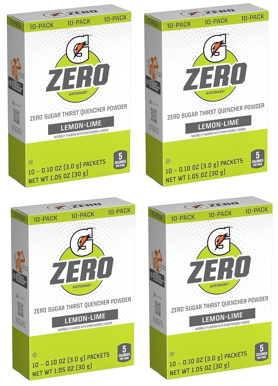 G Zero Thirst Quencher Powder Packets, 0.10 oz Individual Packets (40 Count) (Lemon Lime)