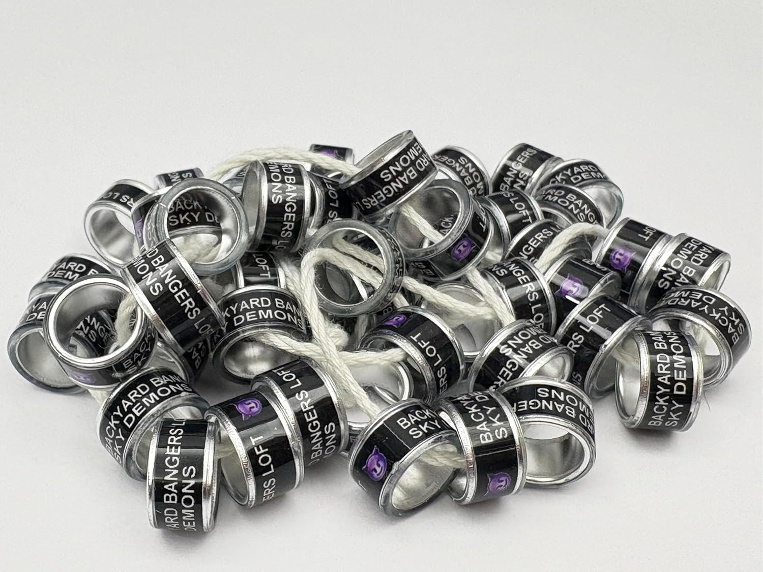 100pcs 8mm Personal Customized Band Many Colorful with Name loft Year Number Products of Pigeon pet Racing Pigeon Rings Bird Leg Foot Rings Bands (Black)
